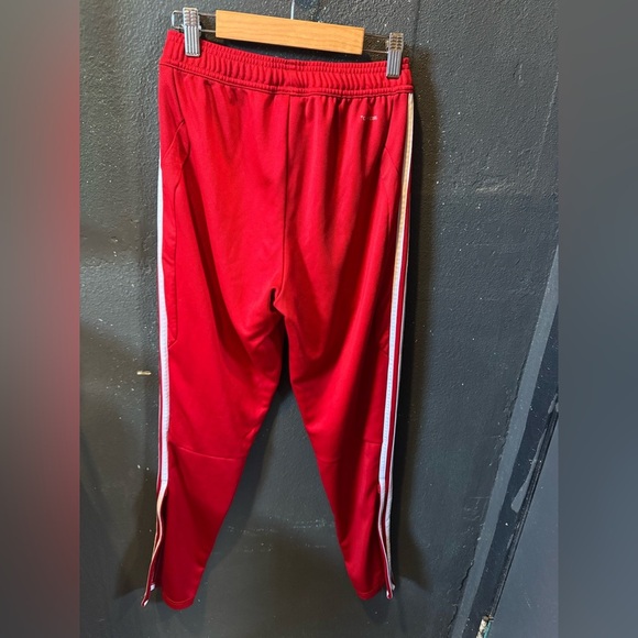 Adidas Red Sweatpants with Signature Stripes - Picture 4 of 5